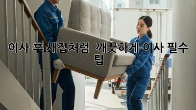 이사 후, 새집처럼 ✨ 깨끗하게! 이사 필수 팁